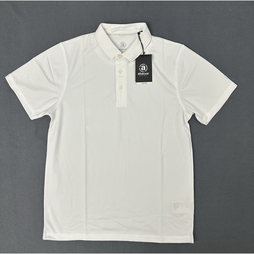 Abacus Men's Golf Polo Clark White Size Medium